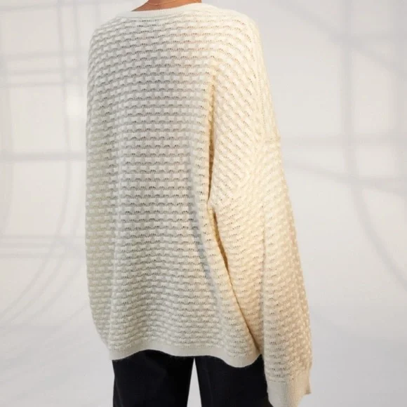 Aritzia Babaton Gold Metallic Oversized Mohair Wool Neutral Sweater XXS - Picture 2 of 9